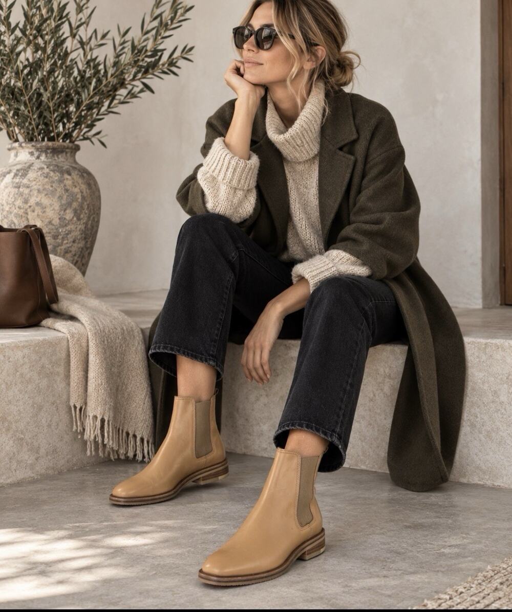 Everlane Wmns Tan Italian Leather 6.5 Chelsea Boot Minimalist Ankle Capsule